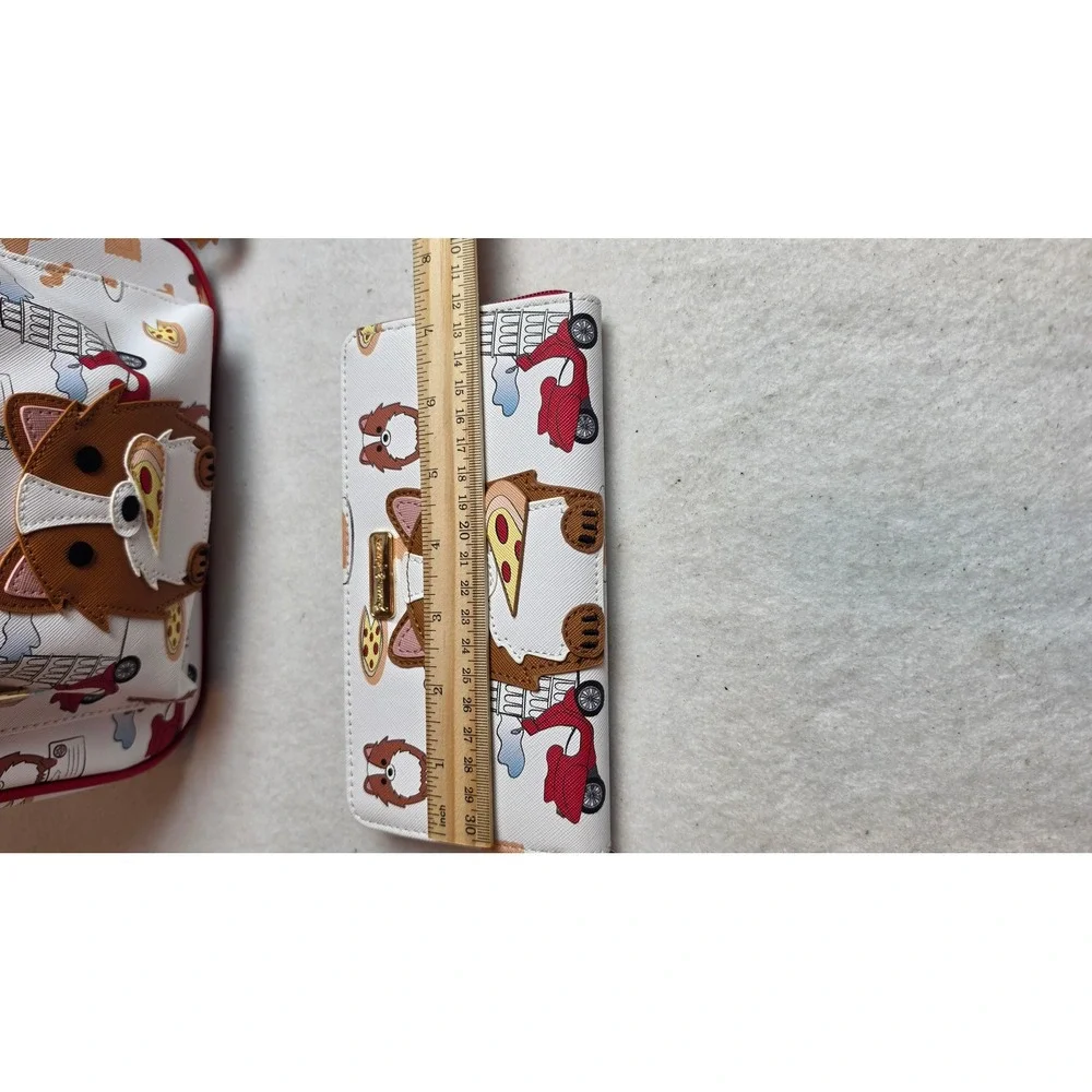 Jaxson & Friends Corgi in Italy Mini Backpack and Wallet Set Pizza Travel White